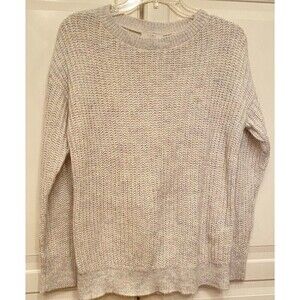 Ann‎ Taylor LOFT Women’s Ivory Iridescent Pullover Long Sleeve Sweater Sz S